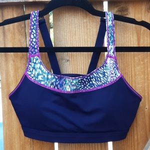 Fabletics sports bra small navy blue